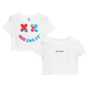 Let’s Rage Barstool Sports Smiley Face Cropped Tee Size Small